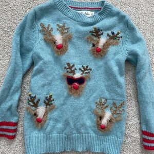 Mini Boden Boys Christmas Holiday Reindeers Sweater Size 5-6yr